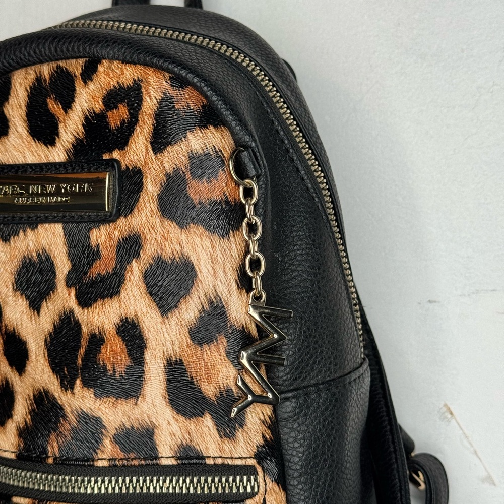 Marc New York Black and Brown Leopard Backpack - Picture 4 of 10